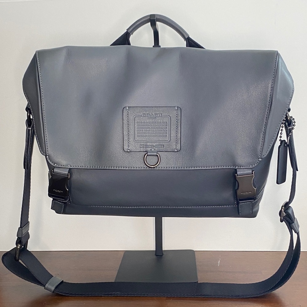 Coach Rivington Bike Bag 37954 Gray Leather Messenger Bag